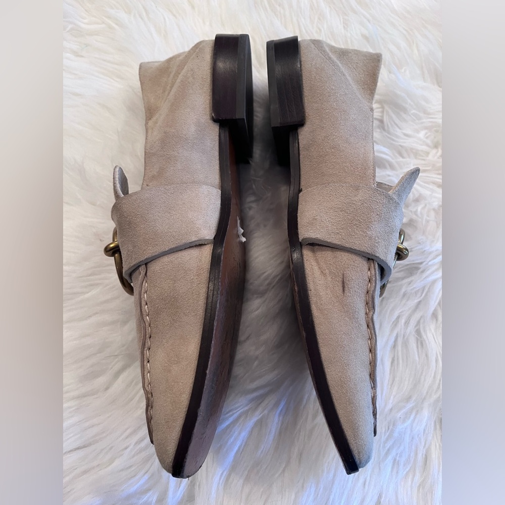 Frame Le Montecito 39.5 Loafer Tan Suede W/Gold Buckle Detail - Picture 12 of 16